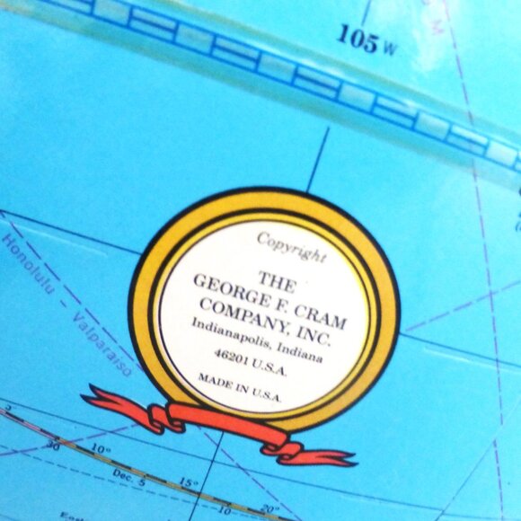 BSM 12" IMPERIAL GLOBE on STAND by George E. Cram Co. Ltd. World MAP Geography - Picture 6 of 13